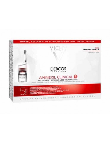 Dercos Aminexil Clinical 5 mujer 21 monodosis