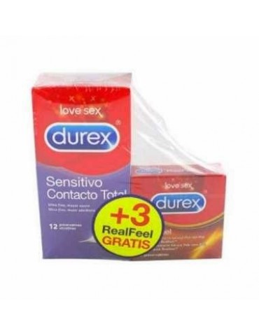 Preservativos Durex Contacto Total 12 uds Real Feel 3 uds