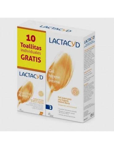 Lactacyd gel íntimo 400ml promo 10 toallitas
